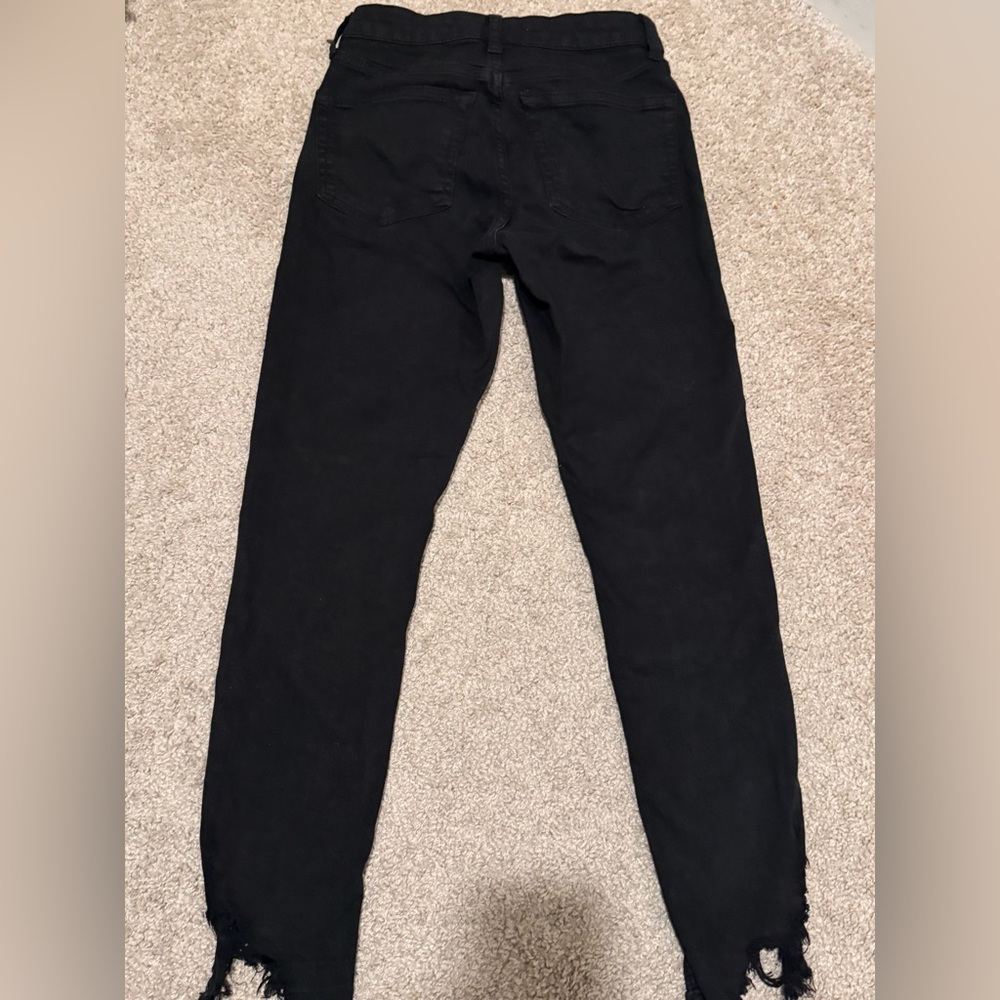 Topshop black frayed skinny jeans - Picture 4 of 7